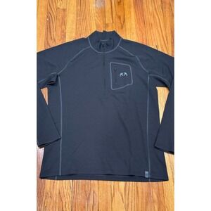 KUIU Pullover Black Nuyarn Merino Wool 1/4 Zip Hunting Base Layer Mens XL